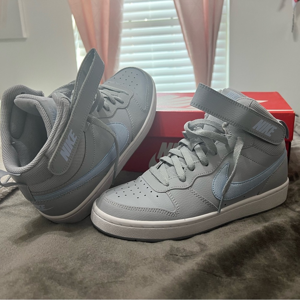 Grey and Blue Nike Dunks